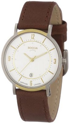 uboccia Boccia B3154-03 Ladies Titanium Leather Strap 