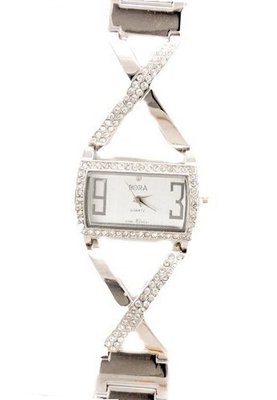 Bora Silver Tone Crystal Trendy Glamor Bracelet