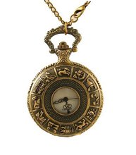 Steampunk Zodiac Pocket Pendant -Vintage Style Lid with 28" Chain