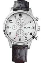 Hugo Boss Gents Stainless Steel with Leather Strap