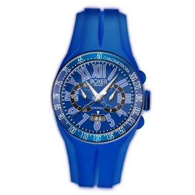 Boxer Milano Unisex Quartz with Blue Dial Chronograph Display and Blue Rubber Strap BOX 48 CR BL