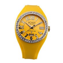 Boxer Milano Unisex Quartz with Yellow Dial Analogue Display and Yellow Rubber Strap BOX 40 Z YW