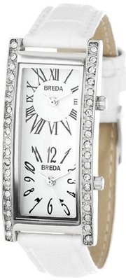 Breda 2185_wht White Nicola Dual Time Zone Classic faux leather