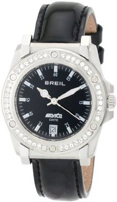 Breil Milano TW0799 Manta Crystal Bezel Date Patent Leather