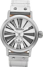 BRERA BWVA34275 Valentina Contemporary Sparkle 42mm Stainless Steel case with Real Diamonds WHITE ALLIGATOR Hand made in Italy strap with Signature buckle (20 Diamonds - 1.5mm each)