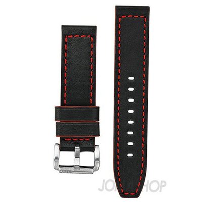 uBrooklyn Watch Co. Brooklyn Co Black Leather Band with Red Stiching CLA-H-ST 
