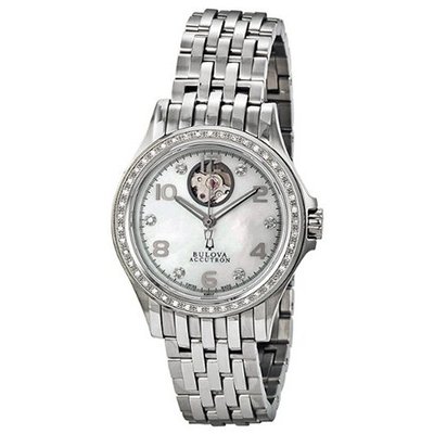 Accutron Kirkwood Mother of Pearl Diamond Dial Stainless Steel Ladies 63R117