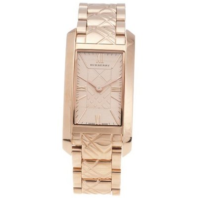 BURBERRY BU1111 Rose Gold Tone with Etched Signature Pattern Bracelet