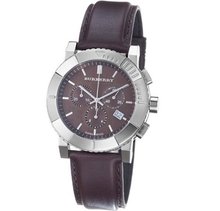 Burberry BU2307 Round Chrno Brown Dial Brown Leather Strap