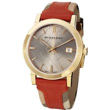 Burberry BU9016 Large Check Leather on Canvas Strap
