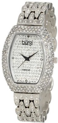 Burgi BUR059SS Tonneau Diamond & Crystal