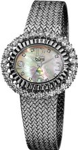 Burgi BUR075SS Mother-Of-Pearl Diamond Mesh Bracelet