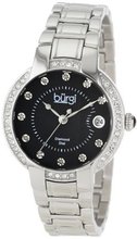 Burgi BUR077SSB Stainless Steel Diamond Date Bracelet