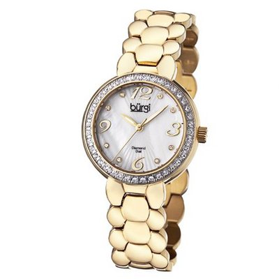 Burgi BUR084YG Analog Display Swiss Quartz Gold