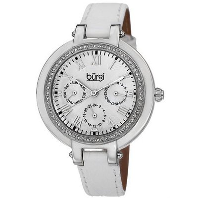 Burgi BUR085SSW Analog Display Japanese Quartz White