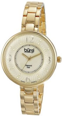 Burgi BUR103YG Analog Display Swiss Quartz Gold