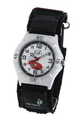 CAC Boys with White dial and Racing Car Velcro Strap CAC-32-M01