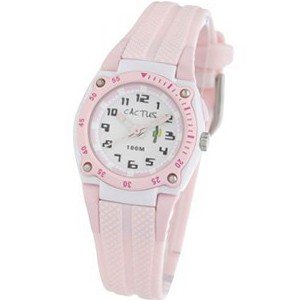Cactus Children's Quartz with White Dial Analogue Display and Pink Plastic or PU Strap CAC-37-M05
