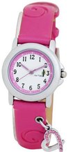 Cactus Girl's Quartz Analogue CAC-52-L05 with Pink Heart 11 Stones PU Strap