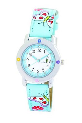 Cactus Girl's Quartz Analogue CAC-53-L04 with Blue Butterflies Stone Dial