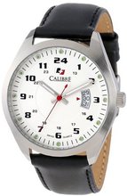 Calibre SC-4T1-04-001 Trooper Black Ion-Plated Coated Stainless Steel Leather Strap 24 Hour Time Display