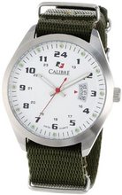 Calibre SC-4T1-04-001.6T Trooper Stainless Steel Khaki Green Canvas Strap 24 Hour Time Display