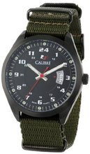 Calibre SC-4T1-13-007.6T Trooper Black Ion-Plated Coated Stainless Steel Canvas Strap 24 Hour Time Display