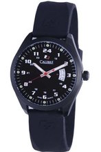 Calibre SC-4T1-13-007R Trooper Black Ion-Plated Coated Stainless Steel Rubber Strap 24 Hour Time Display