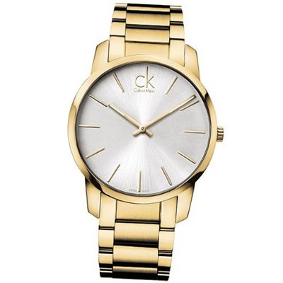 Calvin Klein Gold Stainless Steel Silver Dial City K2G21546