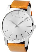 Calvin Klein Orange Leather Silver Dial - K2G21138