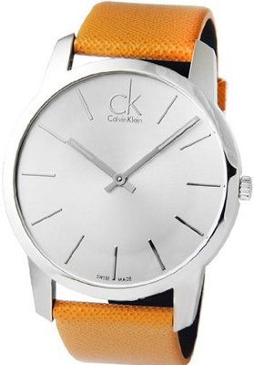 Calvin Klein Orange Leather Silver Dial - K2G21138