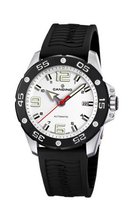Candino Automatic with White Dial Analogue Display and Black Plastic Or Pu Strap C4453/1