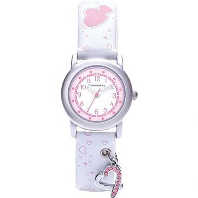 Cannibal Active Girls White PU Strap Childrens Heart Charm CK224-01