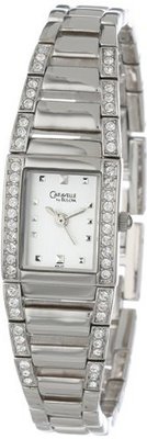 Caravelle by Bulova 43L57 Crystal Accented Silver and White Dial