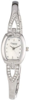 Caravelle by Bulova 43L62 Swarovski Crystal Accented Silver and White Dial