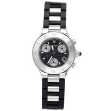 Cartier W10198U2 Must 21 Chronoscaph Stainless Steel and Black Rubber Chronograph