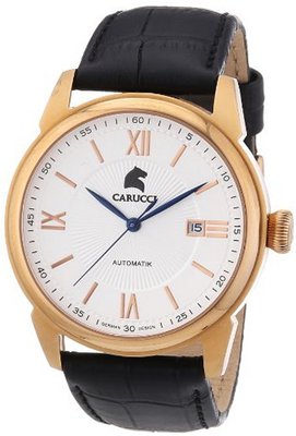 Carucci es Automatic CA2189RG-WH with Leather Strap