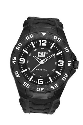 CAT Motion , Black / White Dial and Black Rubber Strap