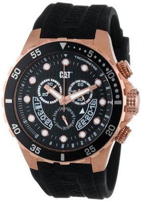 CAT WATCHES YN19321129 P52 Sport Black and Rose Gold Chronograph Dial Black Rubber Strap