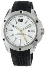 CAT WATCHES YQ14121222 Stream Date White Analog Dial with Black Rubber Strap