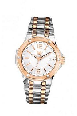 CAT Navigo Lady , White / Rose Gold Dial and Stainless Steel W/ Rose Gold Strap