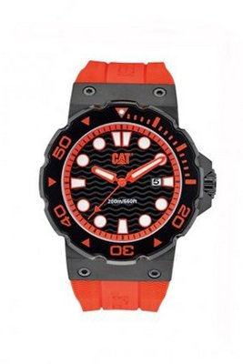 CAT Reef Cat , Black / Red Dial and Red Rubber Strap