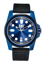 CAT Style , Blue Dial and Black Leather Strap