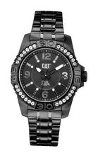 CAT Whistler Lady , Black With Stones Dial and Black Stainless Steel Strap