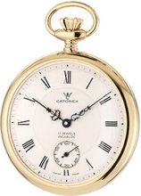Catorex 170.6.1824.410 Les Breuleux 18k Gold Plated Brass White Textured Dial Pocket