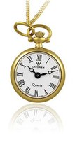 Catorex 570.6.12342.110 Les petites Etched 18k Gold Plated Brass White Dial Pendant