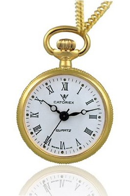 Catorex 675.6.12412.110 Les petites rayonnantes White Dial Second Hand Bird Designed Gold Plated Pendant