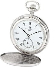 Charles-Hubert, Paris 3907-WR Premium Collection Stainless Steel Polished Finish Double Hunter Case Mechanical Pocket