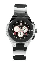 Chase-Durer 779.3BBW Conquest Sport Chronograph Stainless Steel and Rubber Strap