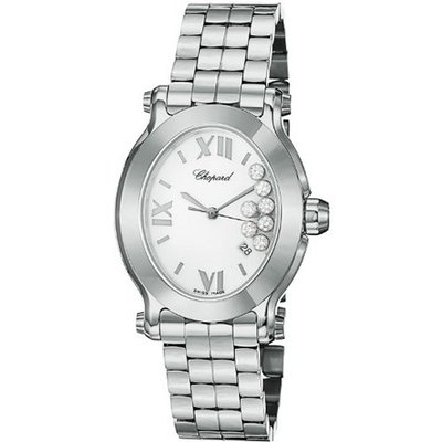 Chopard Happy Sport Floating Diamond White Dial Stainless Steel Ladies 278546-3003
